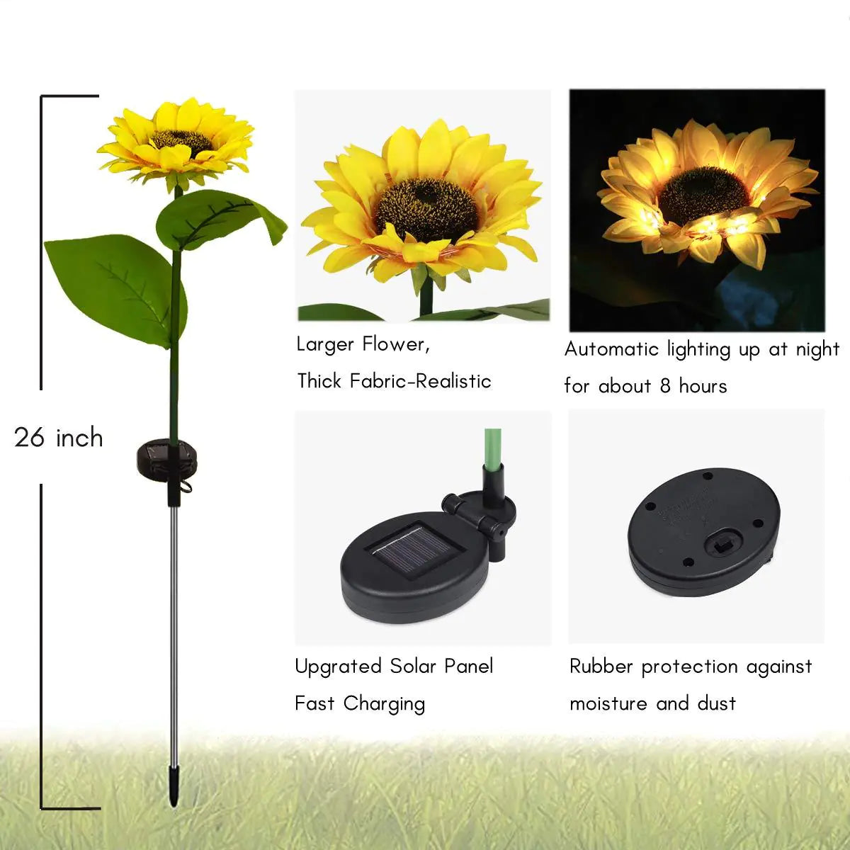 Eco-Friendly Illuminating Solar Sunflowers Set